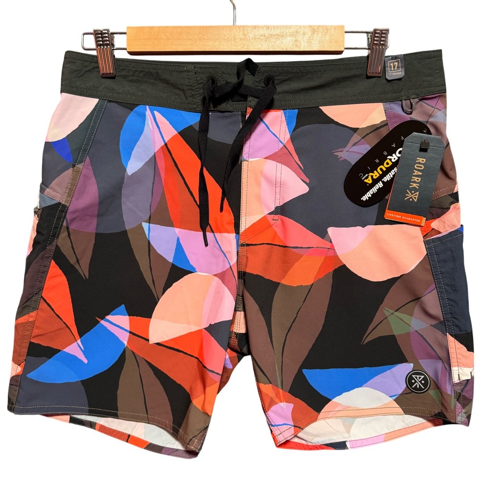Roark‎ Boatman Board Shorts Mens Size 31 Floral Print Cordura Swim Trunks NWT